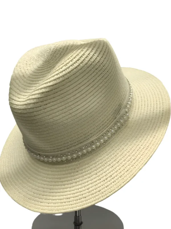 Izzi Hats Hats & Hair Accessories | Gifts Under £100^Izzi Accessories Cream Summer Fedora Hat With Diamantee and Pearl Band