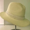 Izzi Hats Hats & Hair Accessories | Gifts Under £100^Izzi Accessories Cream Summer Fedora Hat With Pearl Band