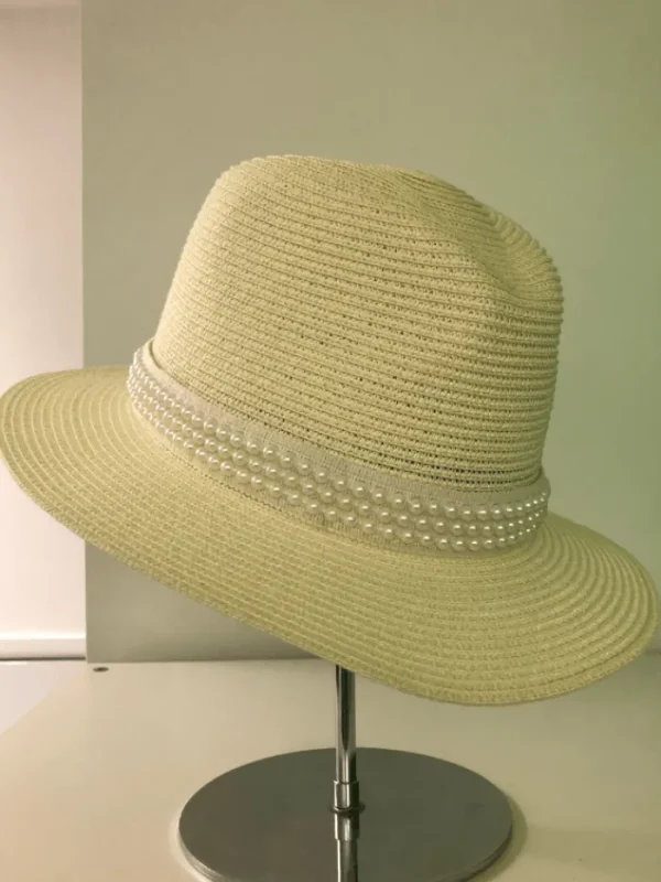 Izzi Hats Hats & Hair Accessories | Gifts Under £100^Izzi Accessories Cream Summer Fedora Hat With Pearl Band