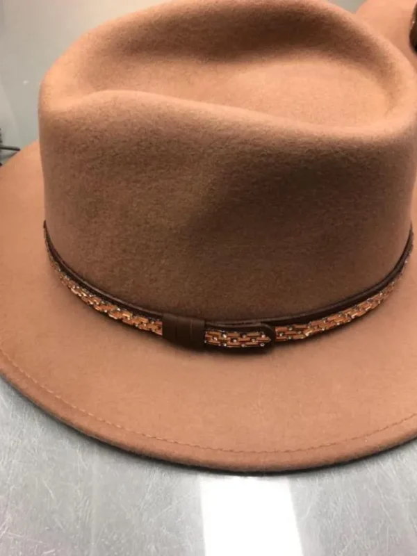 Izzi Hats Hats & Hair Accessories | Gifts Under £50^Izzi Accessories Fedora Camel Hat With Thin Sparkles