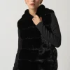 Joseph Ribkoff Coats And Jackets | Faux Fur Edit^Black Faux Fur Hooded Gilet/Vest 233921 Col 11