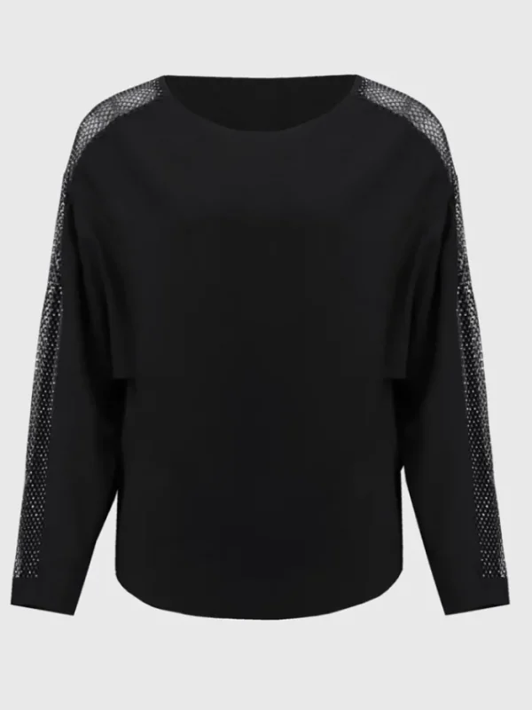 Joseph Ribkoff Knitwear | Gifts Under £100^Black Jumper With Lace Sequin Trim 244910 Col 11