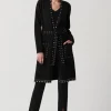 Joseph Ribkoff Coats And Jackets | Knitwear^Black Sweater Knit Coat With V-Shape Neckline 234919 Co