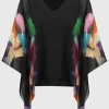 Joseph Ribkoff Party Wear | Tops^Chiffon Abstract Print Poncho Top 244174 Col 178