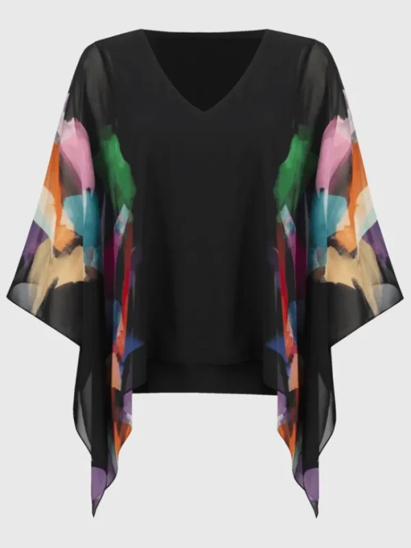 Joseph Ribkoff Party Wear | Tops^Chiffon Abstract Print Poncho Top 244174 Col 178
