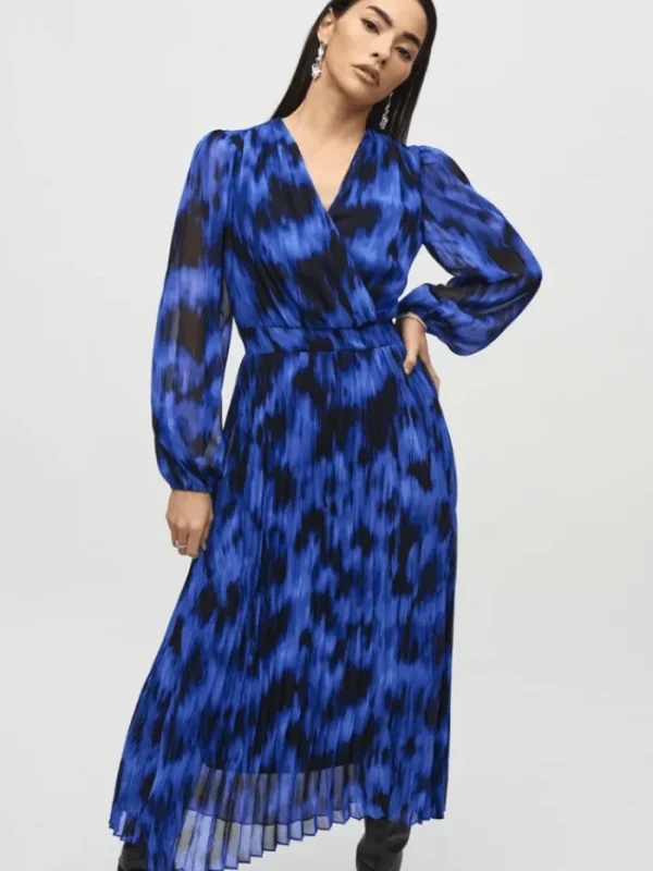 Joseph Ribkoff Dresses | Party Wear^Chiffon Abstract Print Midi Dress 244924 Col 3296