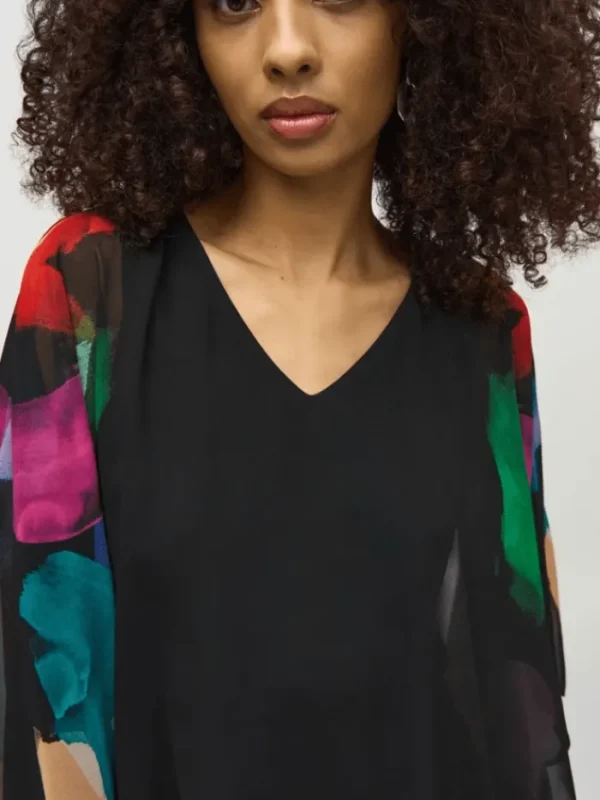 Joseph Ribkoff Party Wear | Tops^Chiffon Abstract Print Poncho Top 244174 Col 178