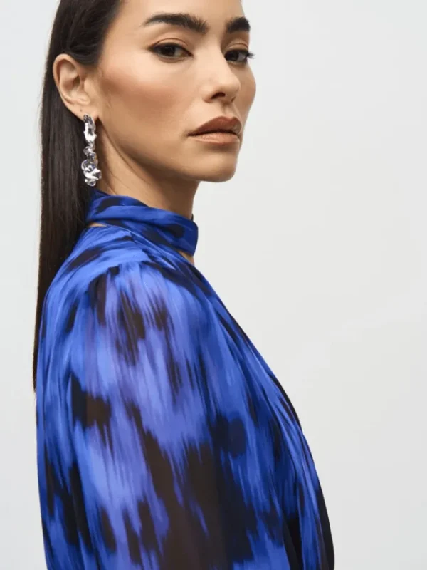 Joseph Ribkoff Dresses | Party Wear^Chiffon Abstract Print Midi Dress 244924 Col 3296