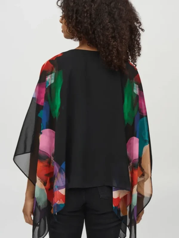 Joseph Ribkoff Party Wear | Tops^Chiffon Abstract Print Poncho Top 244174 Col 178
