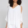 Joseph Ribkoff Party Wear | Tops^Chiffon and Silky Knit Poncho Top In Vanilla 241715 Col