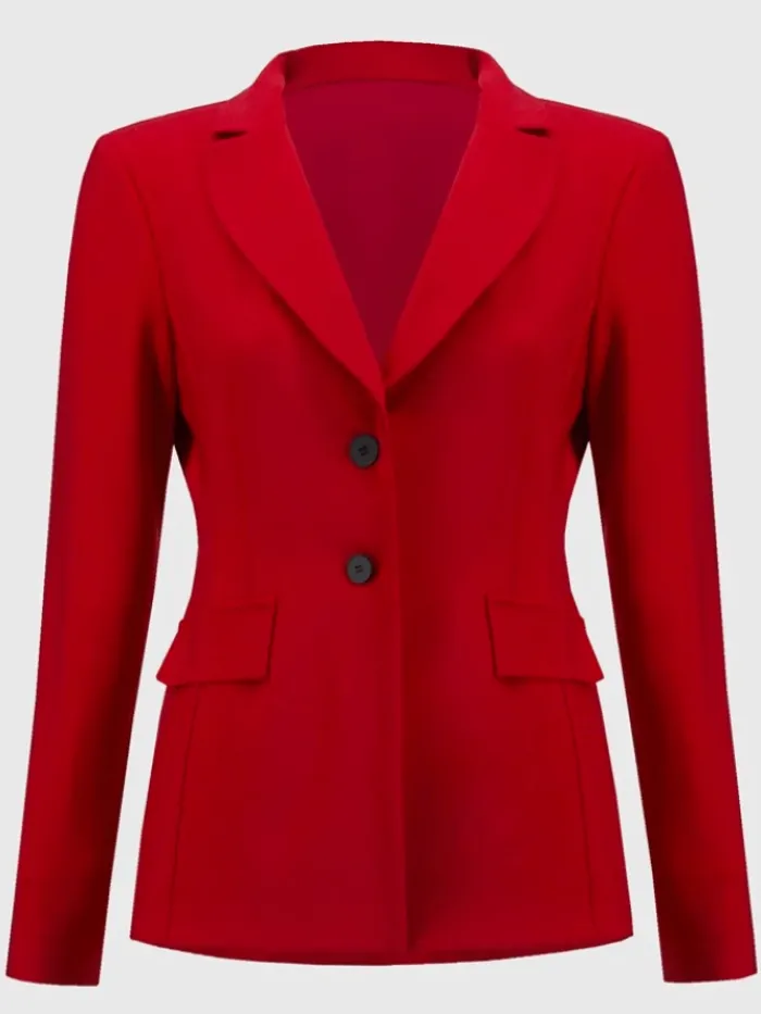 joseph_ribkoff_fitted_bla_0.webp Joseph Ribkoff Coats And Jackets | Party Wear^Fitted Blazer In Lipstick Red 244095 Col 3229