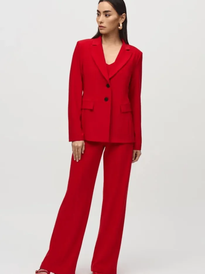 joseph_ribkoff_fitted_bla_2.webp Joseph Ribkoff Coats And Jackets | Party Wear^Fitted Blazer In Lipstick Red 244095 Col 3229