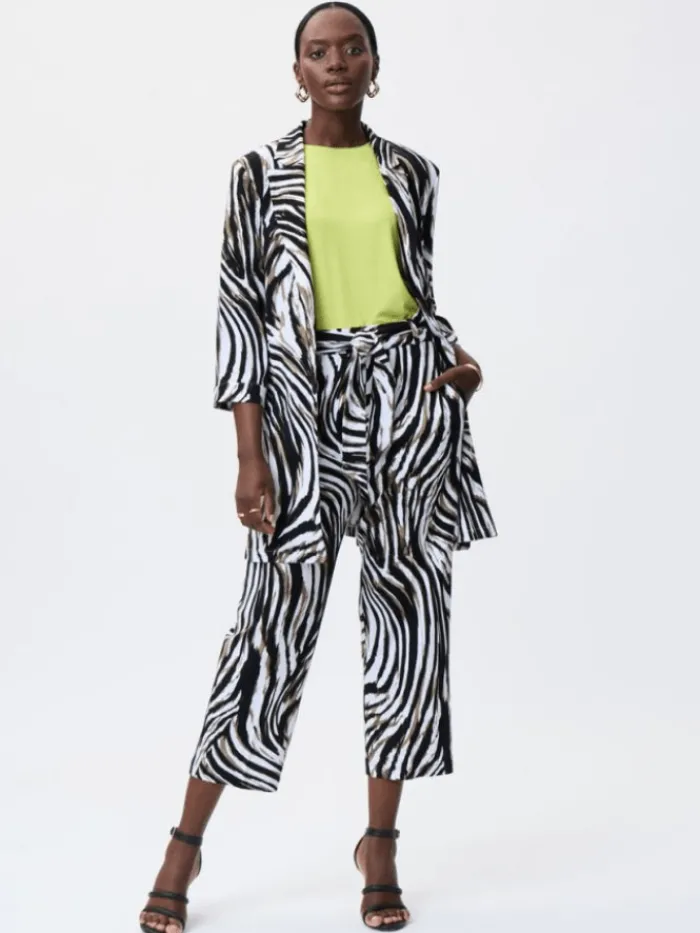 joseph_ribkoff_linen_look_0.webp Joseph Ribkoff Trousers | Gifts Under £50^Linen Look Animal Printed Culotte 231116 2539