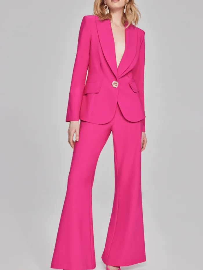joseph_ribkoff_lux_twill__1-2.webp Joseph Ribkoff Trousers | Gifts Under £100^Lux Twill Flared Trousers In Pink 241738 Col 4129