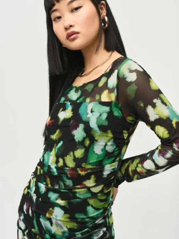 Joseph Ribkoff Dresses | Gifts Under £250^Mesh Abstract Print Sheath Dress 243090 Col 178