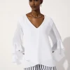 Joseph Ribkoff Tops | Gifts Under £250^Off White Georgette Top With Ruffled Sleeves 241283 Col
