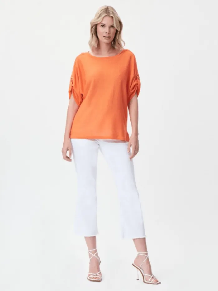 joseph_ribkoff_orange_kni_1.webp Joseph Ribkoff Tops | Gifts Under £100^Orange Knitted Top 232908 4025