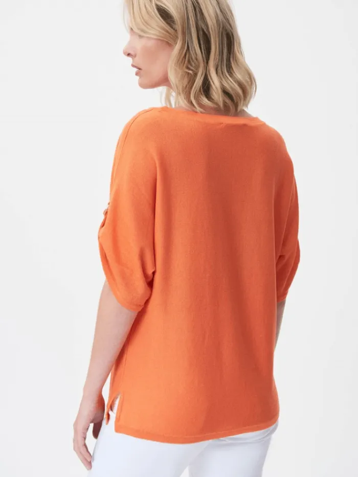 joseph_ribkoff_orange_kni_2.webp Joseph Ribkoff Tops | Gifts Under £100^Orange Knitted Top 232908 4025
