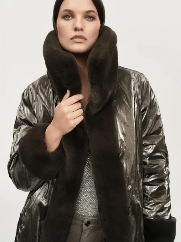 Joseph Ribkoff Coats And Jackets | Faux Fur Edit^Reversible Faux Fur Coat In Brown 243904 Col 8012