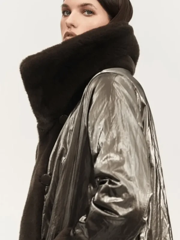 Joseph Ribkoff Coats And Jackets | Faux Fur Edit^Reversible Faux Fur Coat In Brown 243904 Col 8012
