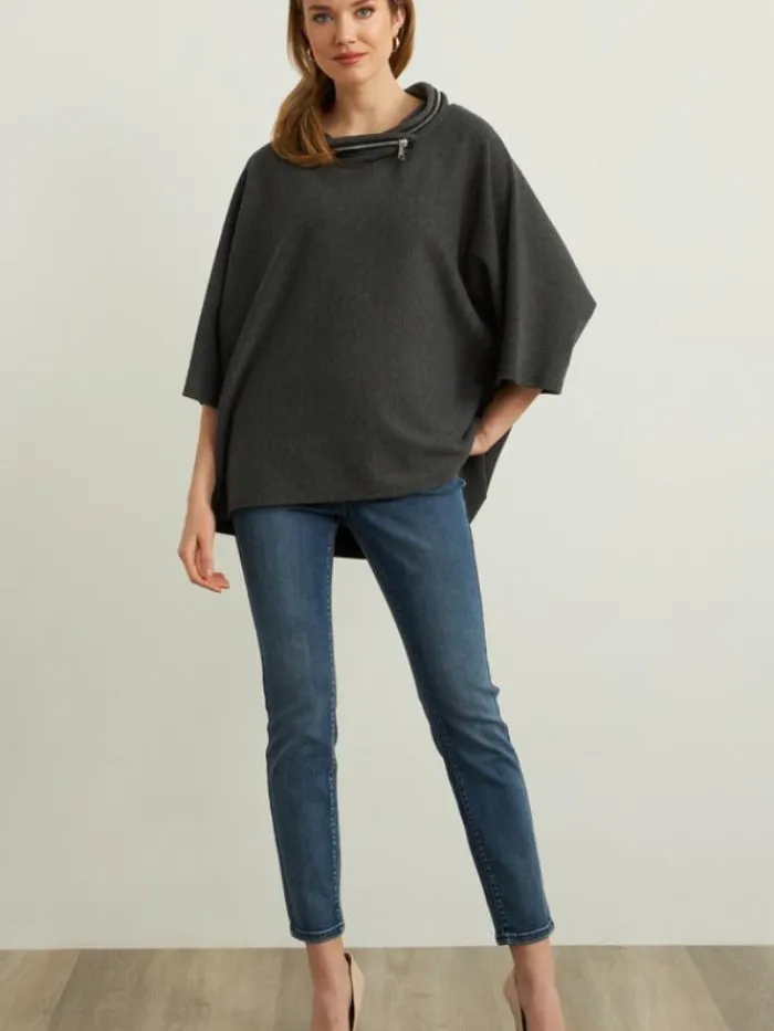 joseph_ribkoff_s_a_charco_0.webp Joseph Ribkoff Tops^S (A) Charcoal Melange Top 213621 3533