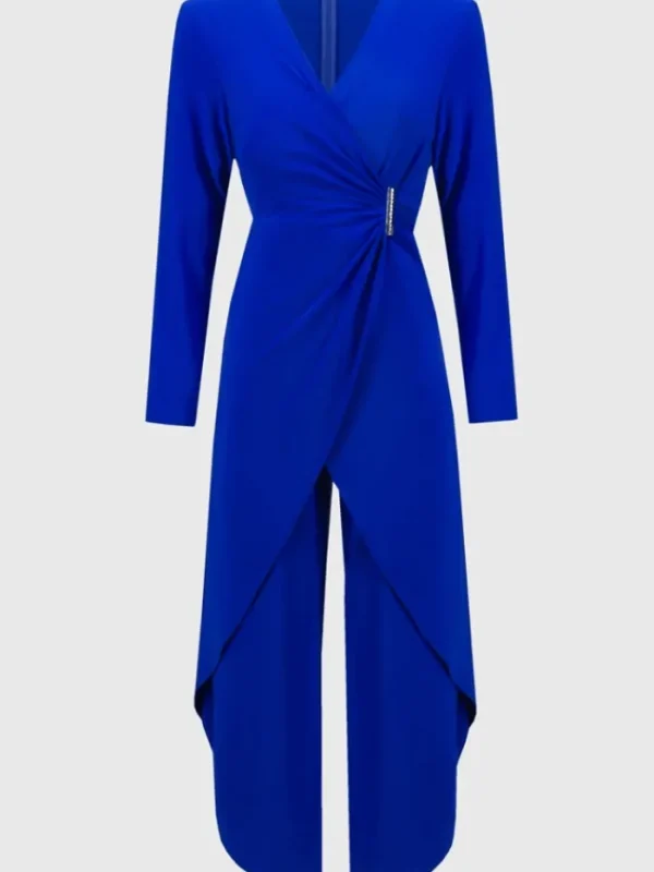 Joseph Ribkoff Dresses | Party Wear^Silky Knit Wrap Culotte Jumpsuit In Royal Sapphire 2441