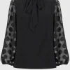 Joseph Ribkoff Tops | Gifts Under £250^Silky Knit Top With Dot Burnout Sleeves 244019 Col 11