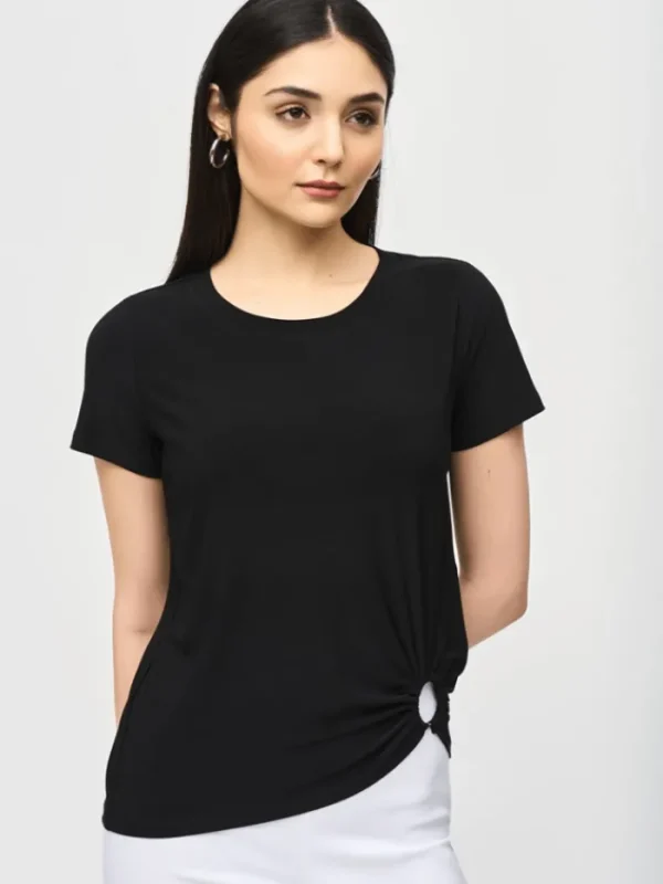 Joseph Ribkoff Tops | Gifts Under £100^Silky Knit Front Drape Top In Black 242199 Col 11