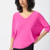 Joseph Ribkoff Tops | Gifts Under £100^Silky Knit Reversible Boxy Top In Pink 241044 Col 4202