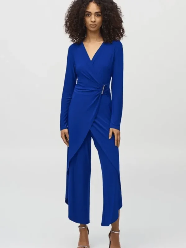 Joseph Ribkoff Dresses | Party Wear^Silky Knit Wrap Culotte Jumpsuit In Royal Sapphire 2441