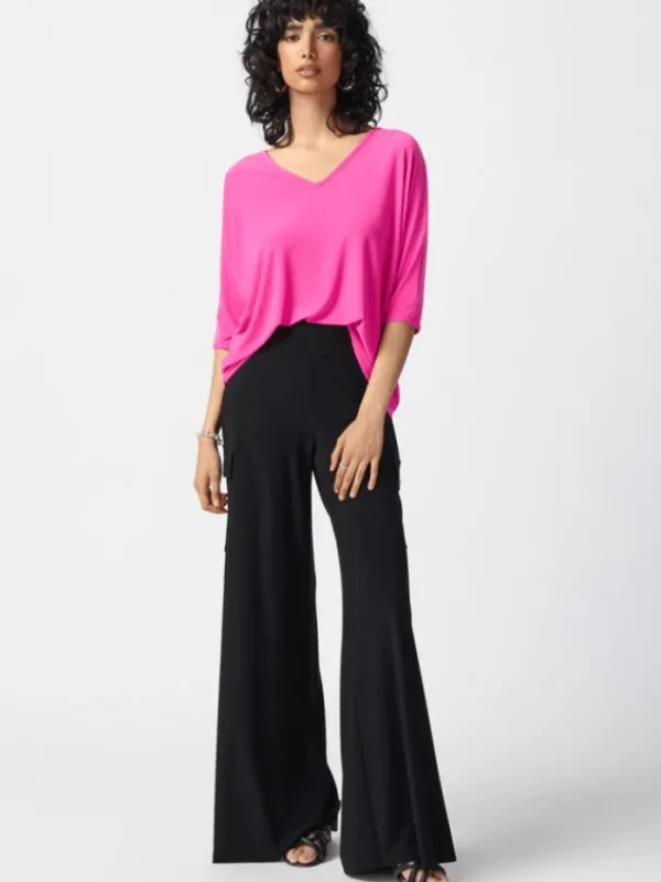 Joseph Ribkoff Tops | Gifts Under £100^Silky Knit Reversible Boxy Top In Pink 241044 Col 4202