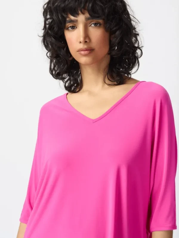 Joseph Ribkoff Tops | Gifts Under £100^Silky Knit Reversible Boxy Top In Pink 241044 Col 4202