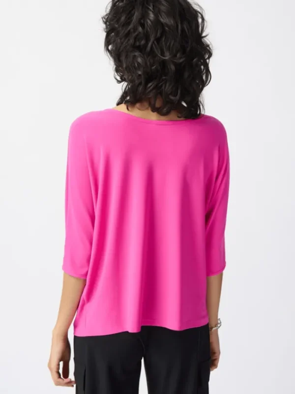Joseph Ribkoff Tops | Gifts Under £100^Silky Knit Reversible Boxy Top In Pink 241044 Col 4202