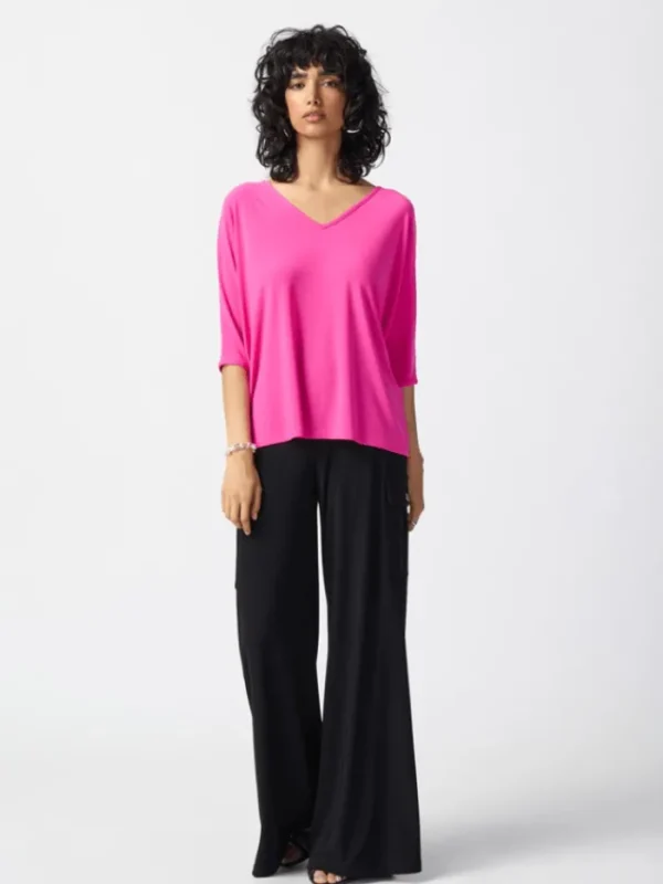 Joseph Ribkoff Tops | Gifts Under £100^Silky Knit Reversible Boxy Top In Pink 241044 Col 4202