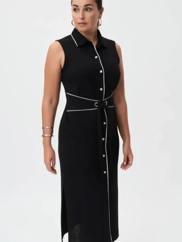 Joseph Ribkoff Dresses | Party Wear^Sleeveless Belted Black Shirt Dress 232239 110