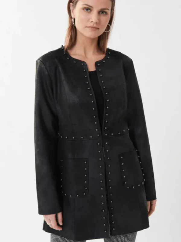 Joseph Ribkoff Coats And Jackets^T Black Faux Leather Studded Jacket 223932 11