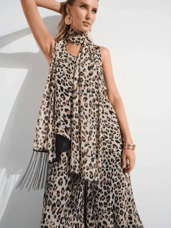 Joseph Ribkoff Trousers | Luxury Gifts^Women's Chiffon Animal Print Reversible Culotte Trouser