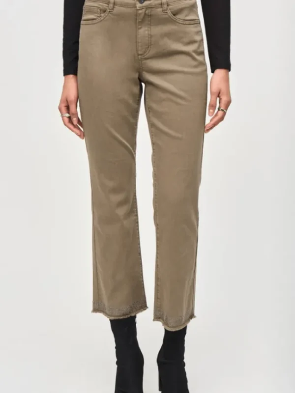 Joseph Ribkoff Denim | Trousers^Women's Denim Straight Trousers With Frayed Hem 243964