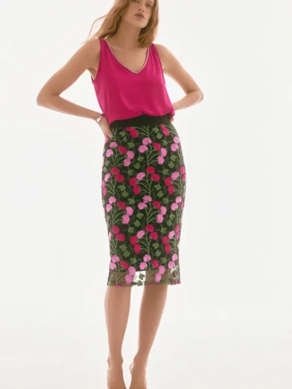 Joseph Ribkoff Skirts | Gifts Under £250^Women's Floral Embroidered Pencil Skirt 251775 Col 178