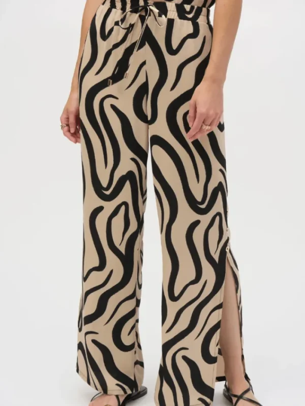 Joseph Ribkoff Trousers | Gifts Under £250^Women's Gauze Abstract Print Wide Leg Trousers 252178 C