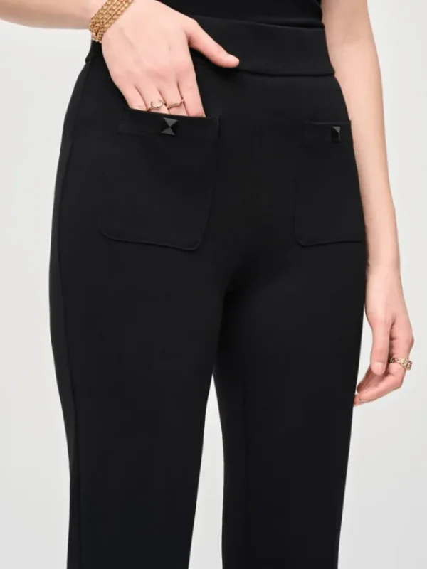 Joseph Ribkoff Trousers | Gifts Under £250^Women's Heavy Knit Flared Pull On Trousers In Black 243
