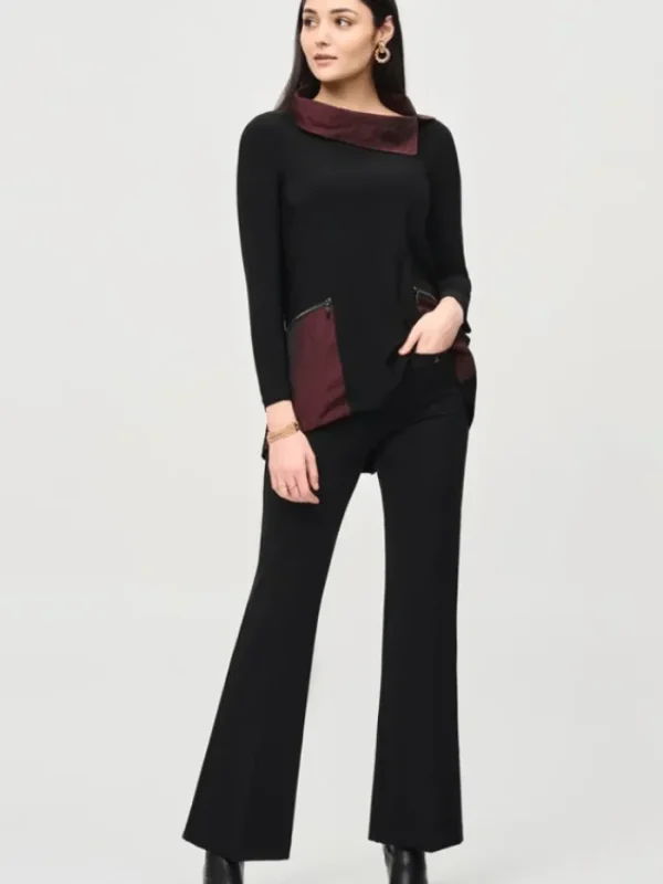Joseph Ribkoff Trousers | Gifts Under £250^Women's Heavy Knit Flared Pull On Trousers In Black 243