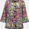 Joseph Ribkoff Coats And Jackets | Luxury Gifts^Women's Jacquard Stripe Patchwork Print Trapeze Jacket