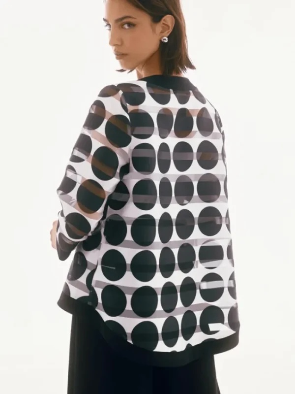 Joseph Ribkoff Coats And Jackets | Luxury Gifts^Women's Shadow Stripe Dot Print Swing Jacket 251772 Col