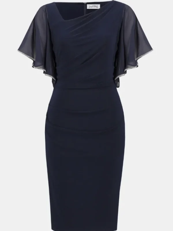 Joseph Ribkoff Party Wear | Dresses^Women's Signature Silky Knit And Chiffon Sheath Dress 2