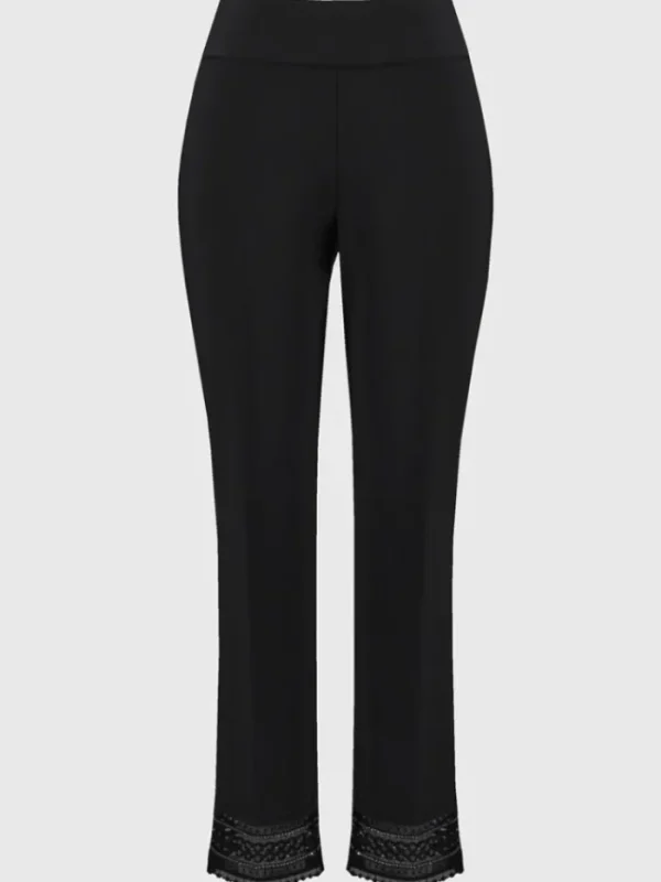 Joseph Ribkoff Party Wear | Trousers^Women's Silky Knit Straight Trousers With Guipure Lace