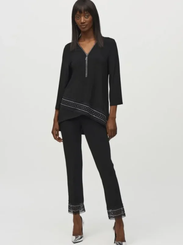 Joseph Ribkoff Party Wear | Trousers^Women's Silky Knit Straight Trousers With Guipure Lace