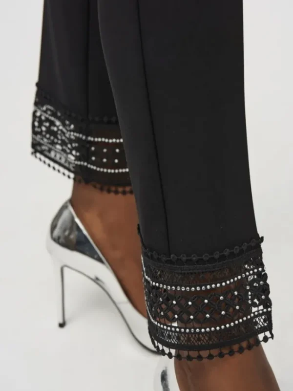 Joseph Ribkoff Party Wear | Trousers^Women's Silky Knit Straight Trousers With Guipure Lace
