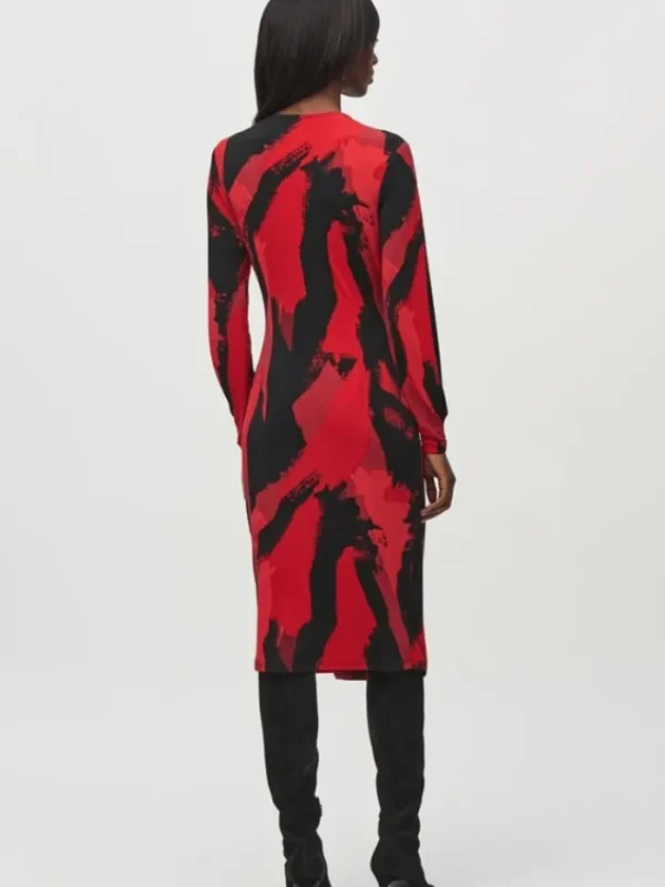 Joseph Ribkoff Dresses | Party Wear^Women's Silky Knit Abstract Print Wrap Dress 244238 Col