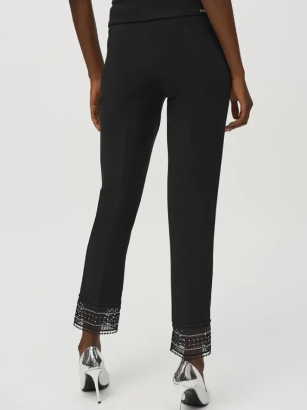 Joseph Ribkoff Party Wear | Trousers^Women's Silky Knit Straight Trousers With Guipure Lace